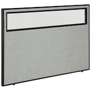 GLOBAL INDUSTRIAL 60-1/4W x 42H Office Partition Panel with Partial Window, Gray 694756WGY